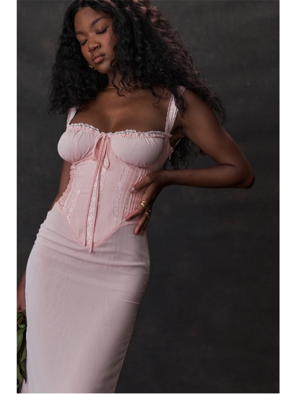 NEW House of CB Syrah Dress Soft Peach Large with Regular Cup